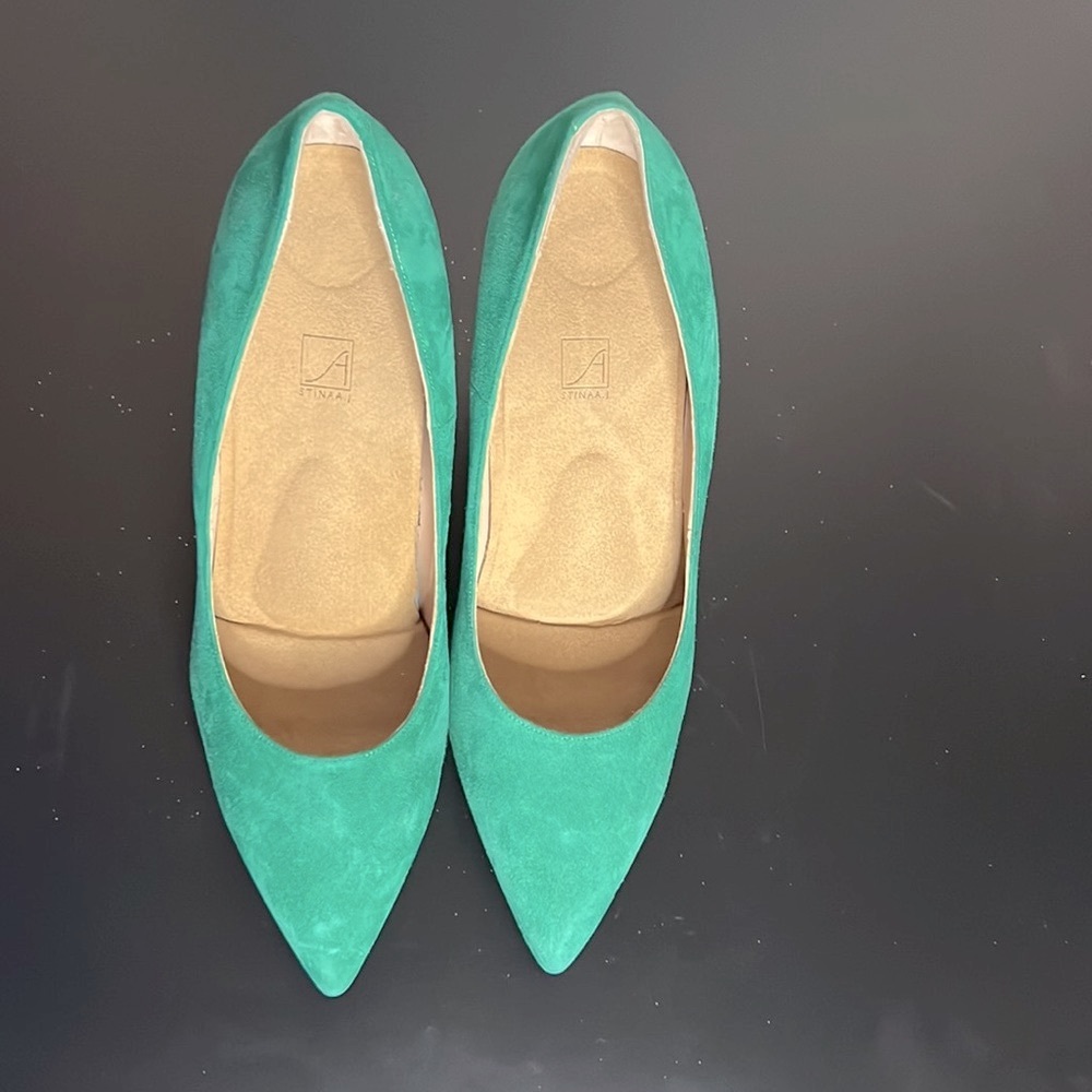 Stinaa.J green suede pumps made in Italy size 10 - Picture 3 of 9